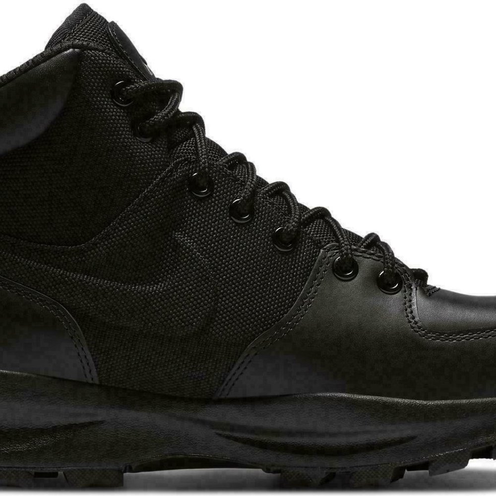 Nike Manoa Water Resistant Leather Boots Triple Black 456975-001 Mens - Picture 4 of 7